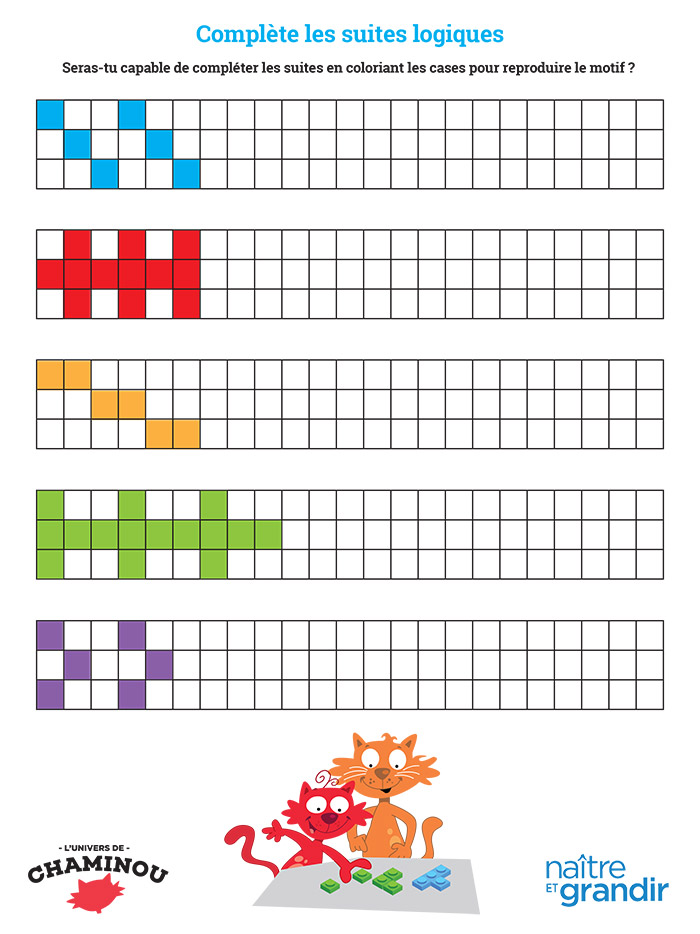 Complète les suites logiques