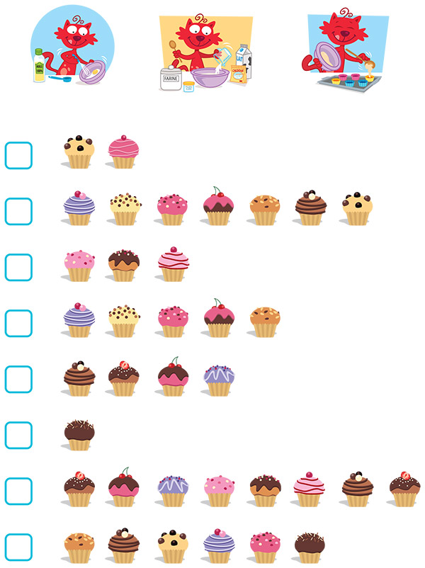 Compte les petits gâteaux