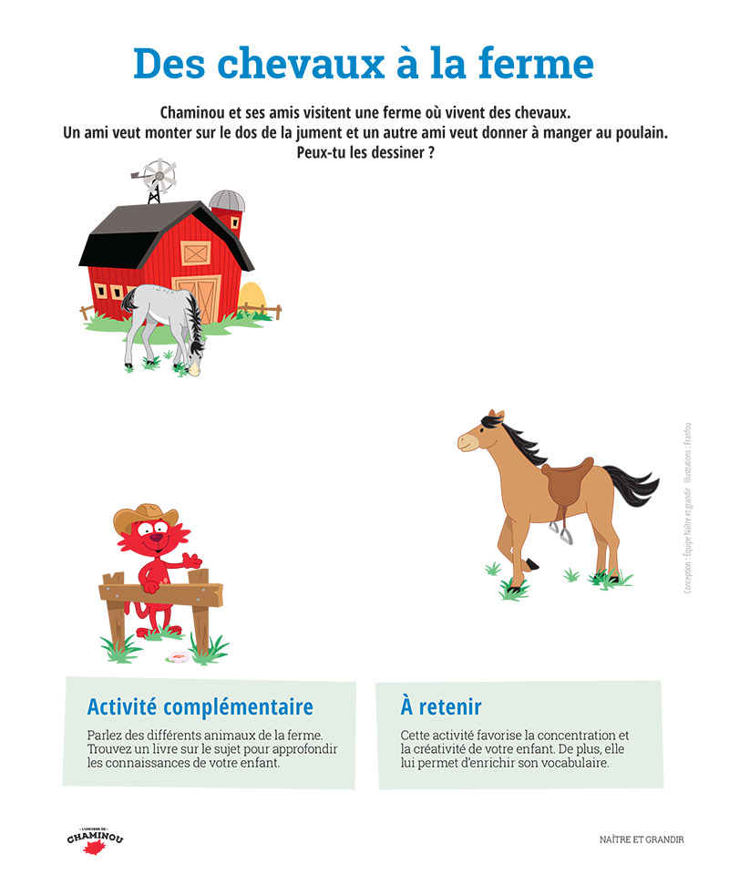 Des chevaux à la ferme