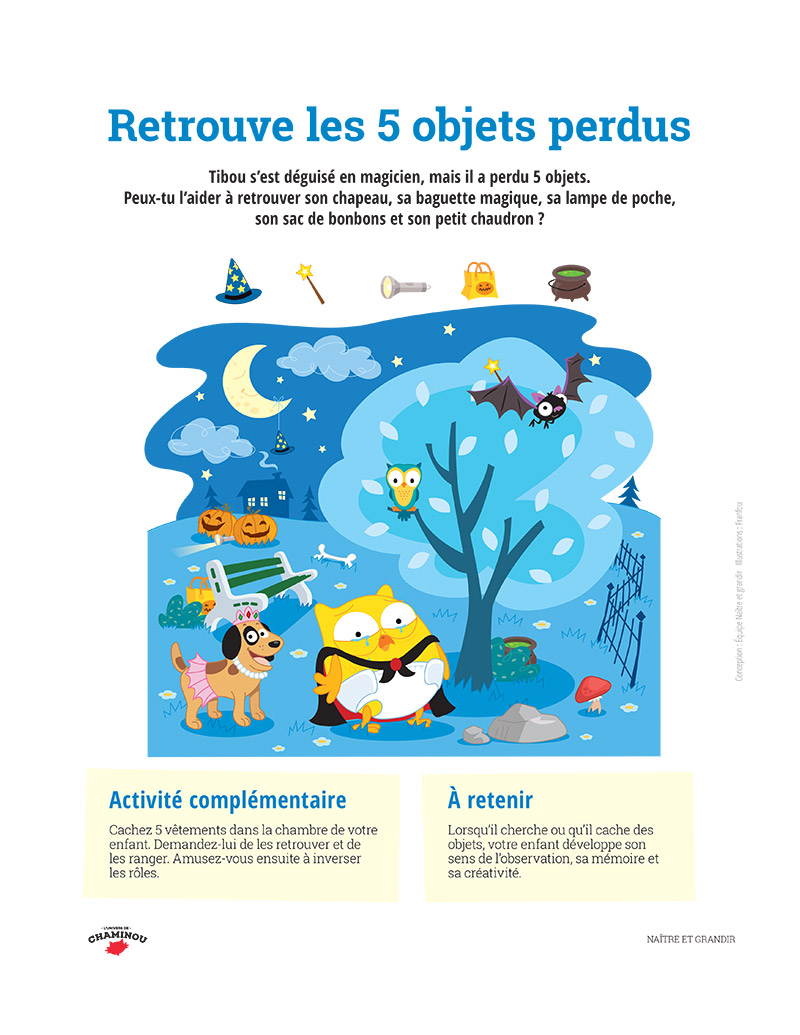 Retrouve les 5 objets perdus
