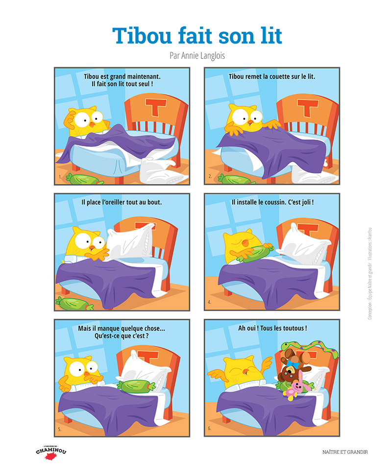 Tibou fait son lit