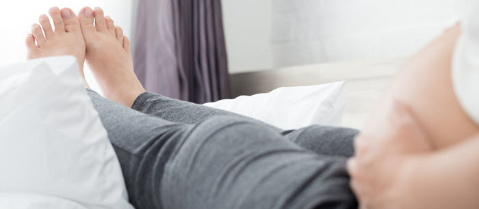 Swelling of the legs and feet during pregnancy
