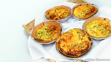 Petites quiches au fromage et courgette