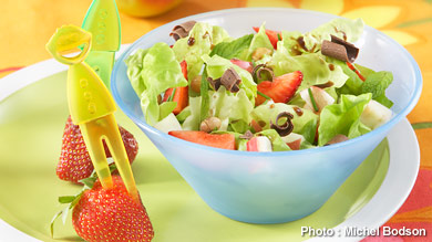 Salade aux fraises et au chocolat