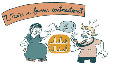 Grossesse: les contractions en bande dessinée