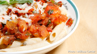 Penne rigate sauce aux tomates séchées