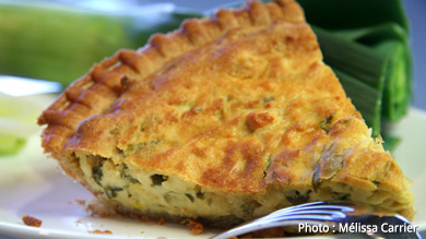 Quiche au poireau et au cottage sur croûte santé