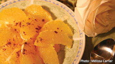 Salade d'orange aux trois parfums