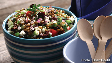 Salade grecque de lentilles