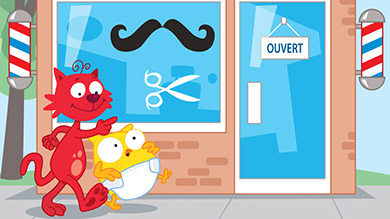 Tibou chez le coiffeur