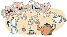 Grossesse: la consommation de café et tisane en bande dessinée